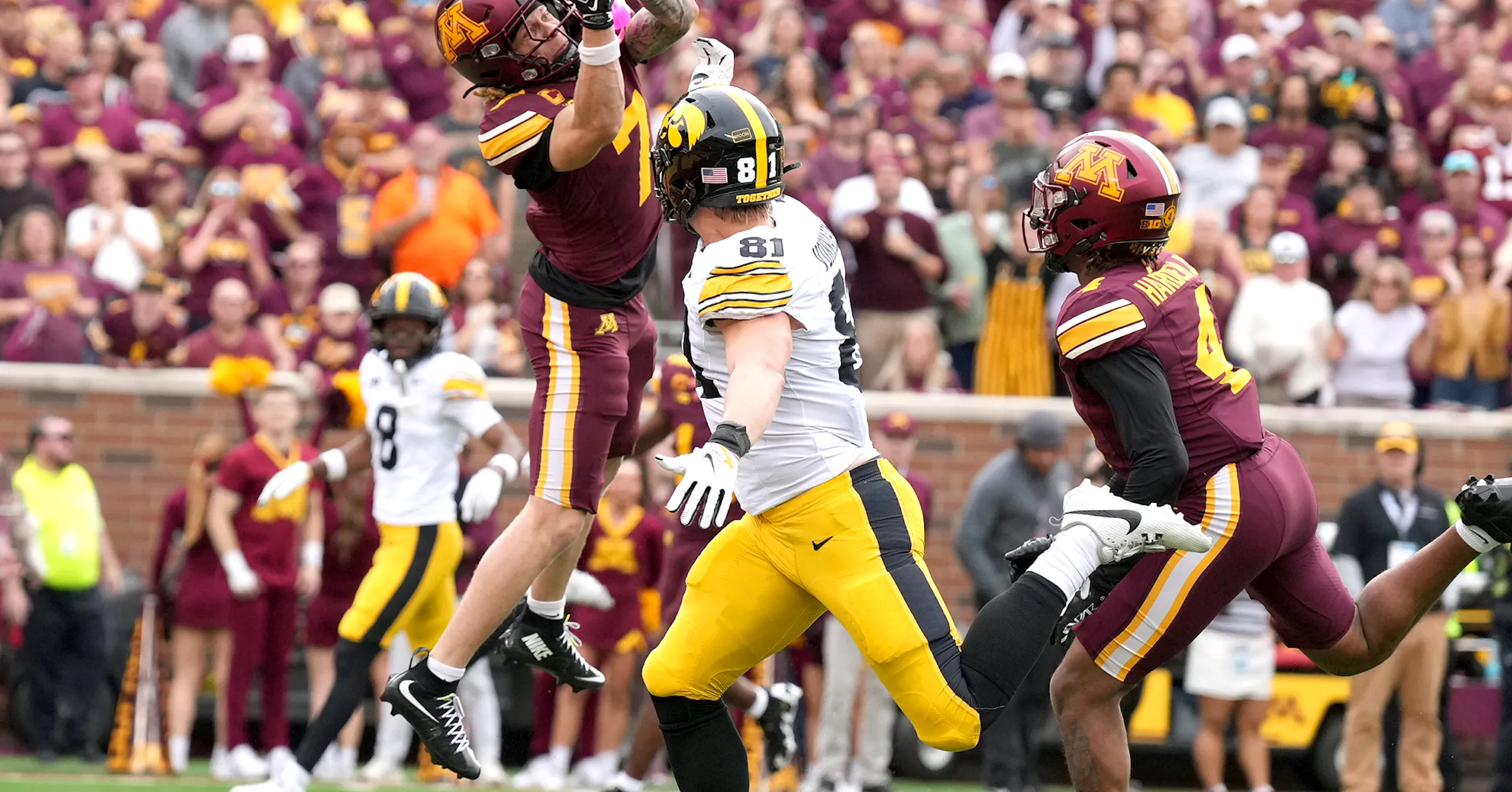 91 Score Randy Johnson Minnesota Gophers vs Iowa football score today: Drake Lindsey stats