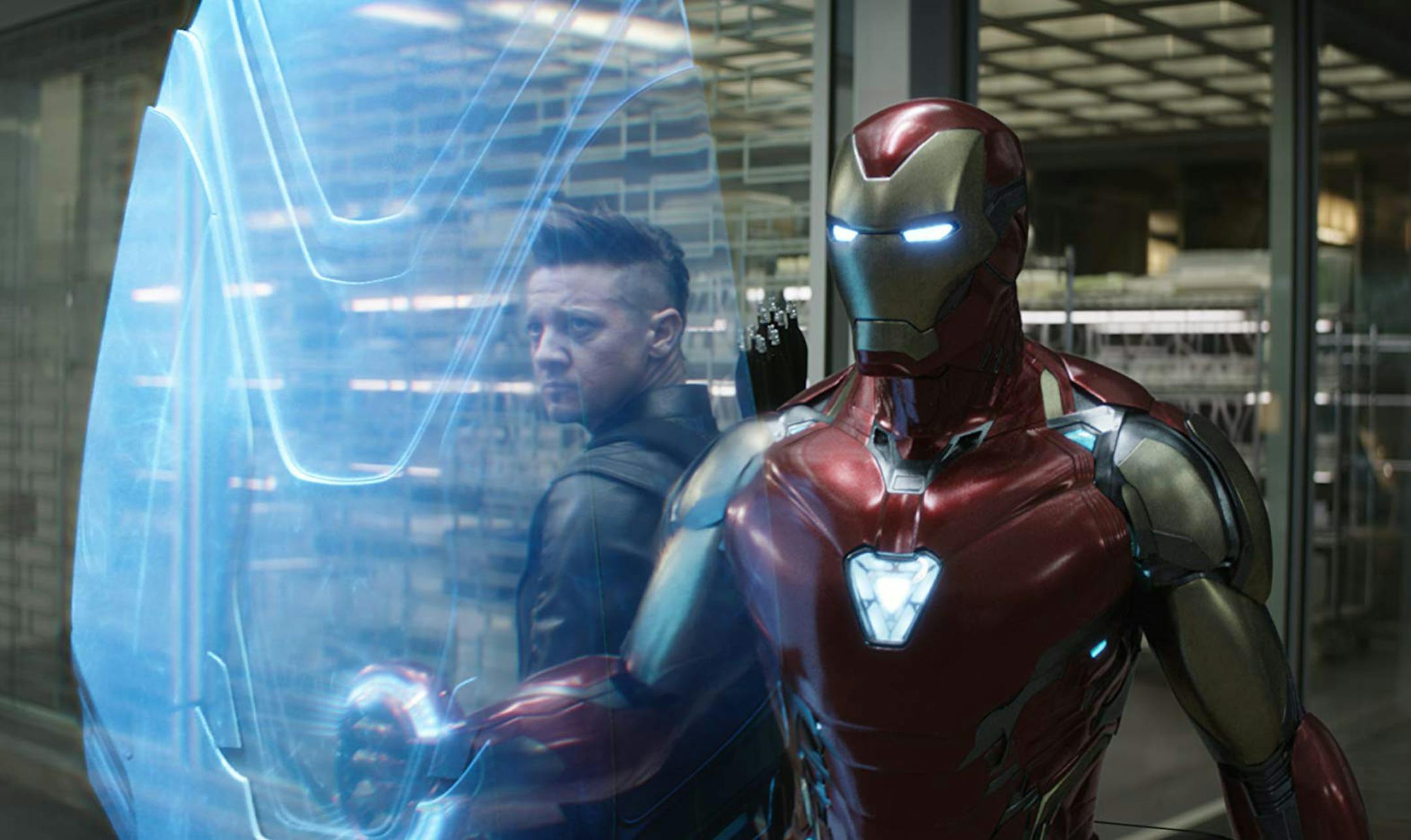 Robert Downey Jr. and Jeremy Renner in "Avengers: Endgame." (Marvel Studios) ORG XMIT: 1376181