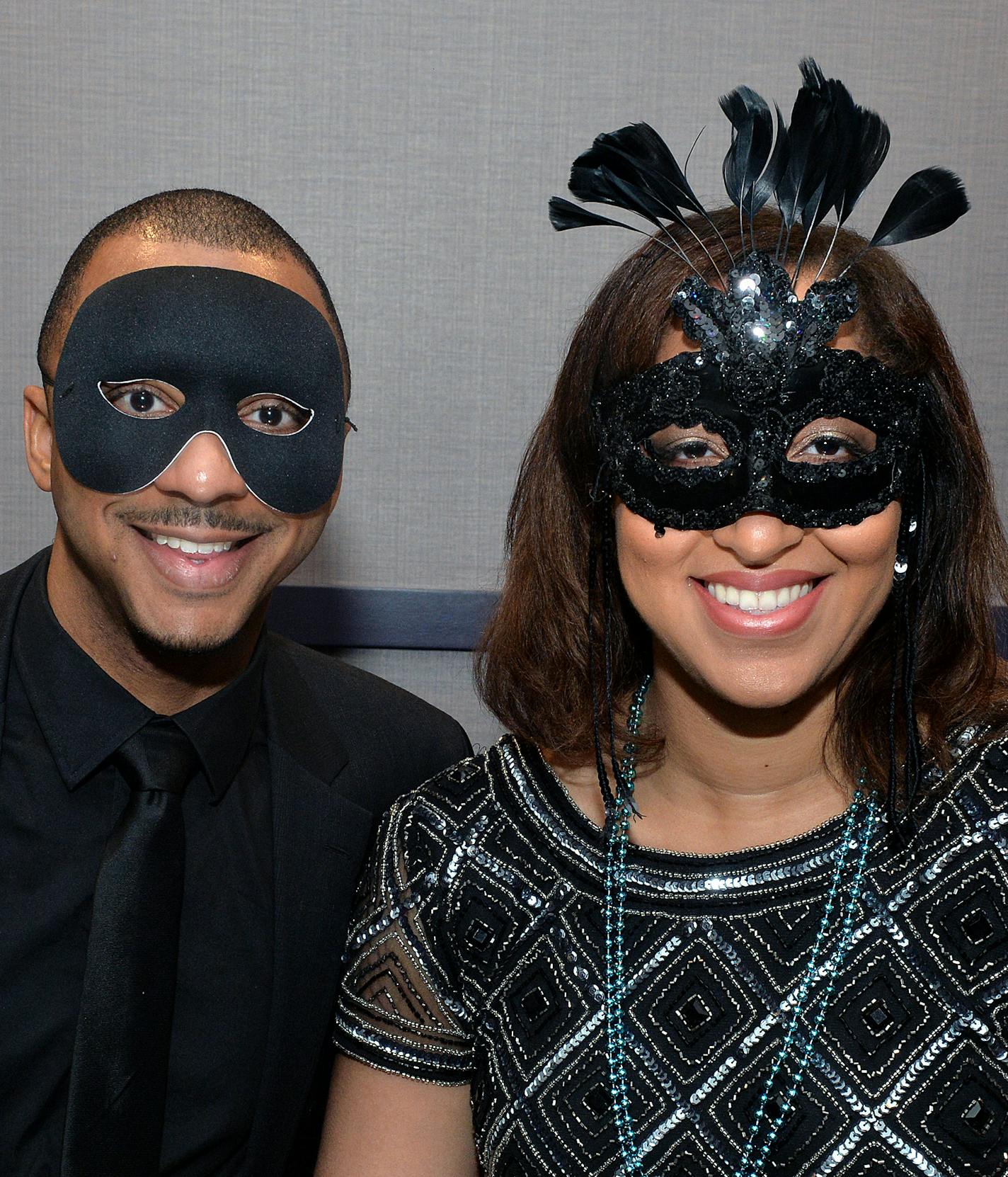 UNCF graduate, Jerome Rawls and his wife, Danielle.. ] (SPECIAL TO THE STAR TRIBUNE/BRE McGEE) **Jerome Rawls (left, UNCF graduate), Danielle Rawls (right), UNCF Masked Ball