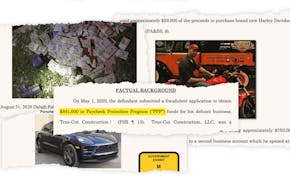 Photo illustration of court documents. All images from PACER filings.