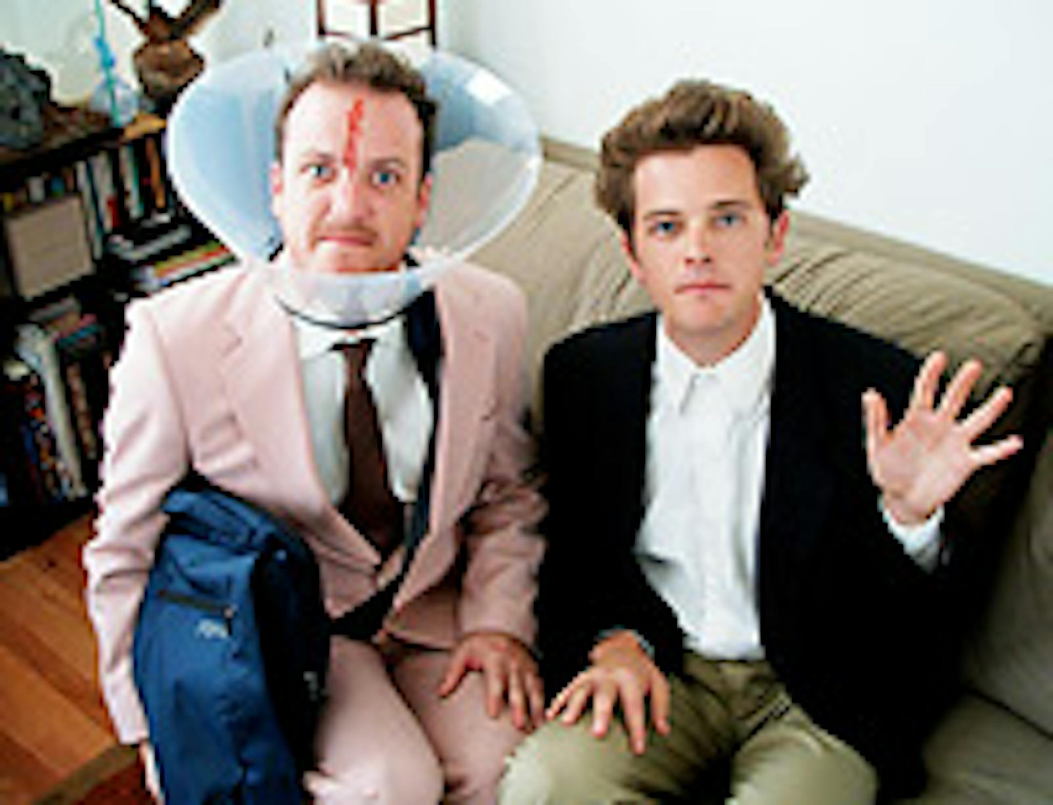 Jacob Hair (left) as The Assistant and Chris Dotson as David Lynch in an episode of "David Lynch: Problem Solver."