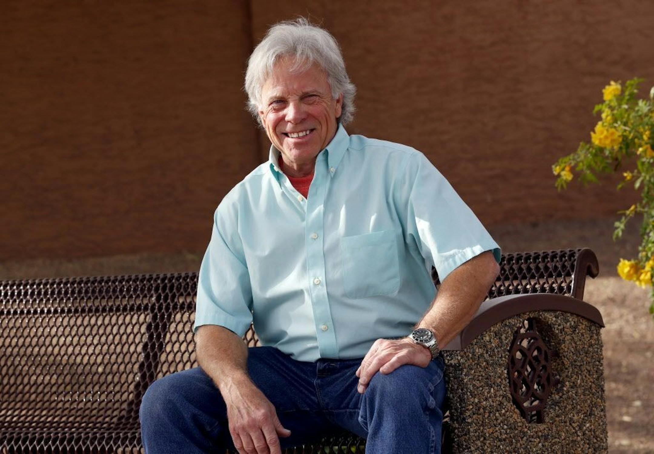 In this Nov. 20, 2018 photo, Joseph Soldwedel, the publisher of the Prescott Daily Courier, poses for a photo in Phoenix. Soldwedel, the owner of a chain of small Arizona newspapers, and his wife Felice are locked in a nasty divorce dispute that includes allegations of poisoning.