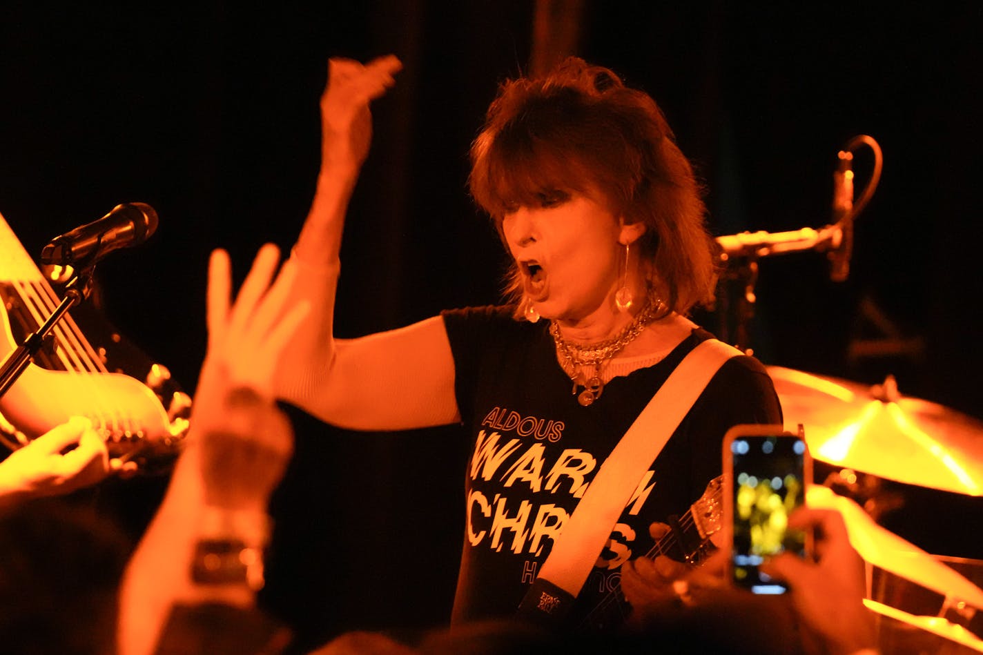 Chrissie Hynde and the Pretenders played a special intimate gig in the 250-capacity Entry on Chrissie's birthday teasing next week's release of their new album Thursday, Sept. 7, 2023 Minneapolis, Minn. ] GLEN STUBBE • glen.stubbe@startribune.com