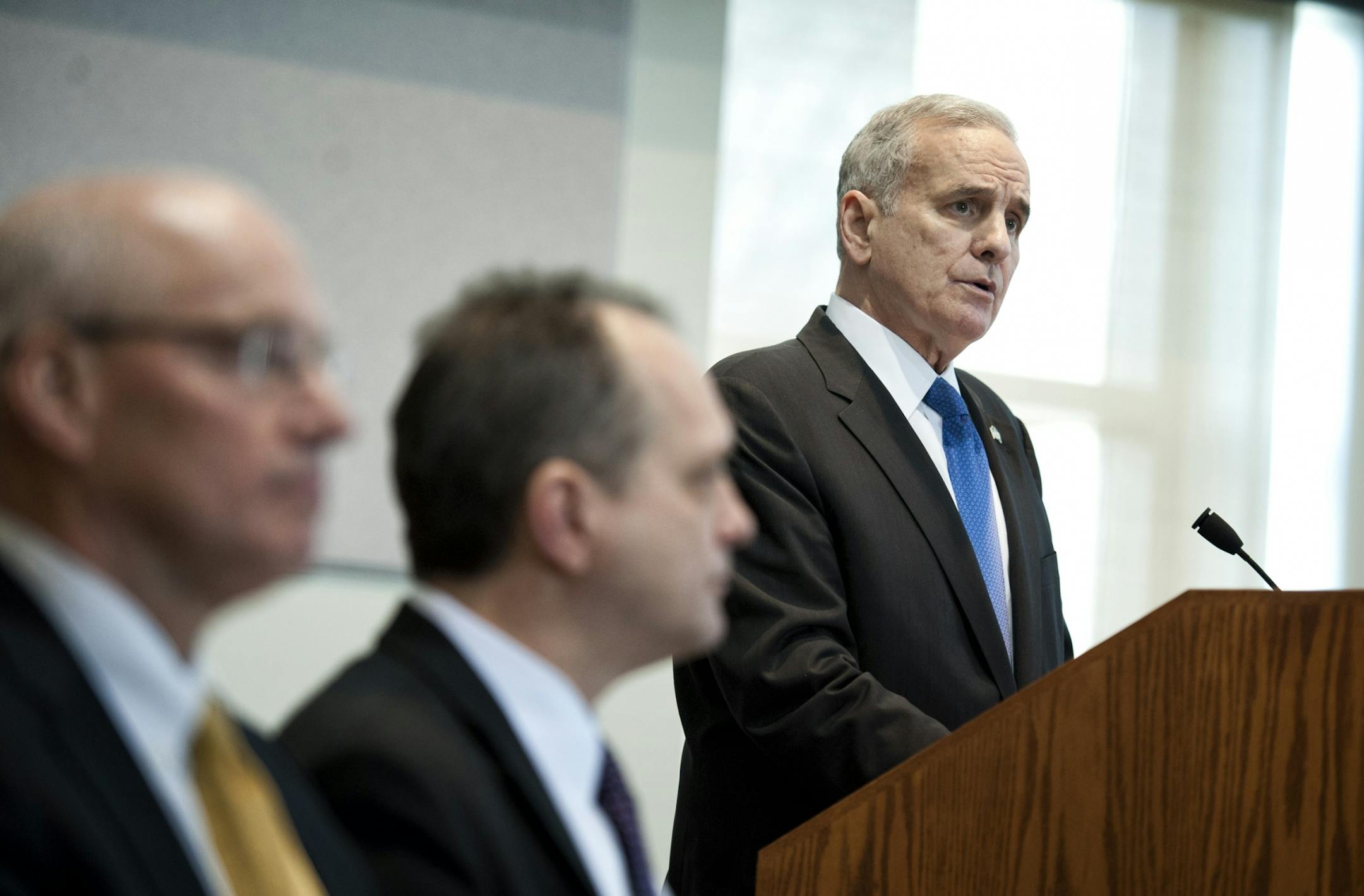 Governor Mark Dayton unveiled his budget proposal Tuesday, January 22, 2013.