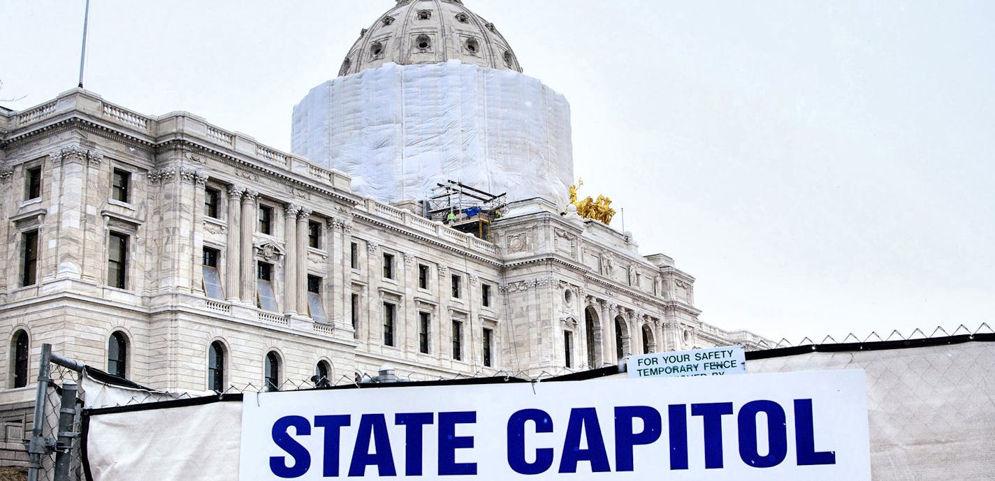 The Capitol is still officially closed to the public. ] GLEN STUBBE * gstubbe@startribune.com Thursday, March 3, 2016 With less than a week left before the beginning of the session, Tour of ongoing renovation work at the Minnesota State Capitol and at the House chamber currently being prepared for the legislative session. ORG XMIT: MIN1603031135463892 ORG XMIT: MIN1603091038238260 ORG XMIT: MIN1605201802370086