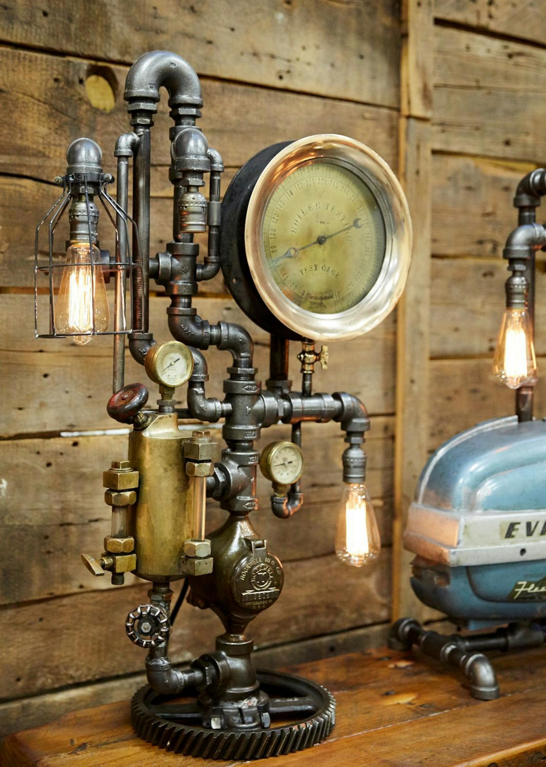 Industrial cast-off lamp by Machine Age Lamps, JunkBonanza