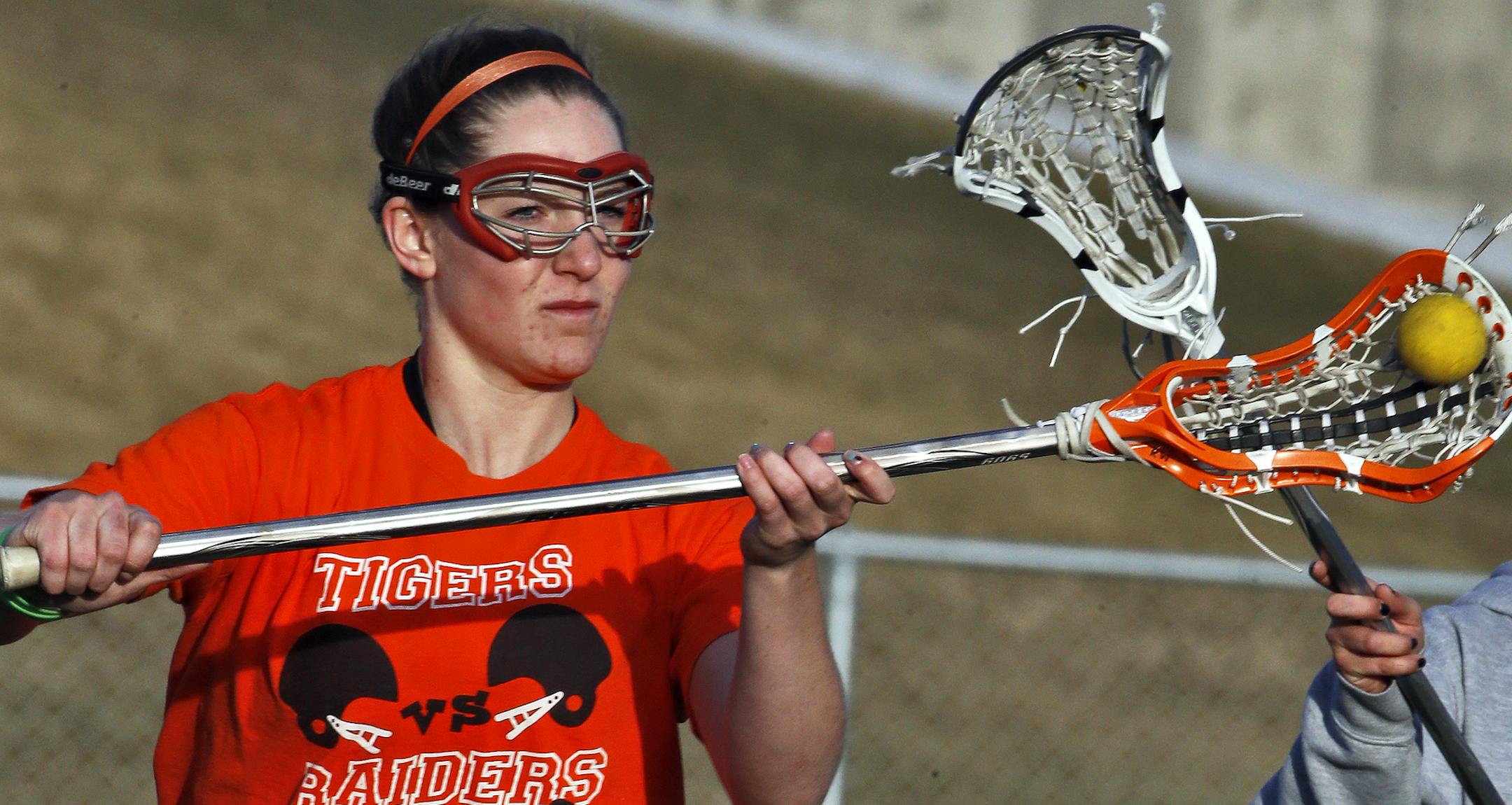 Rachael Weizin - a member of the Farmington girls lacrosse team during a recent game against Rosemount. ] (MARLIN LEVISON/STARTRIBUNE(mlevison@startribune.com)