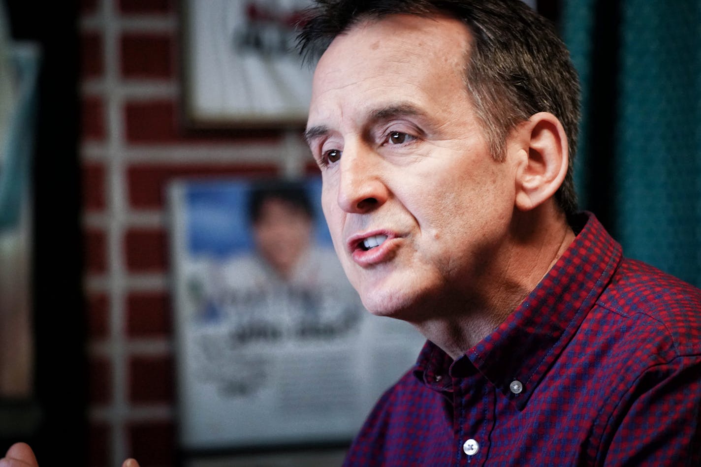 Former Gov. Tim Pawlenty at a campaign appearance in Eagan in April.