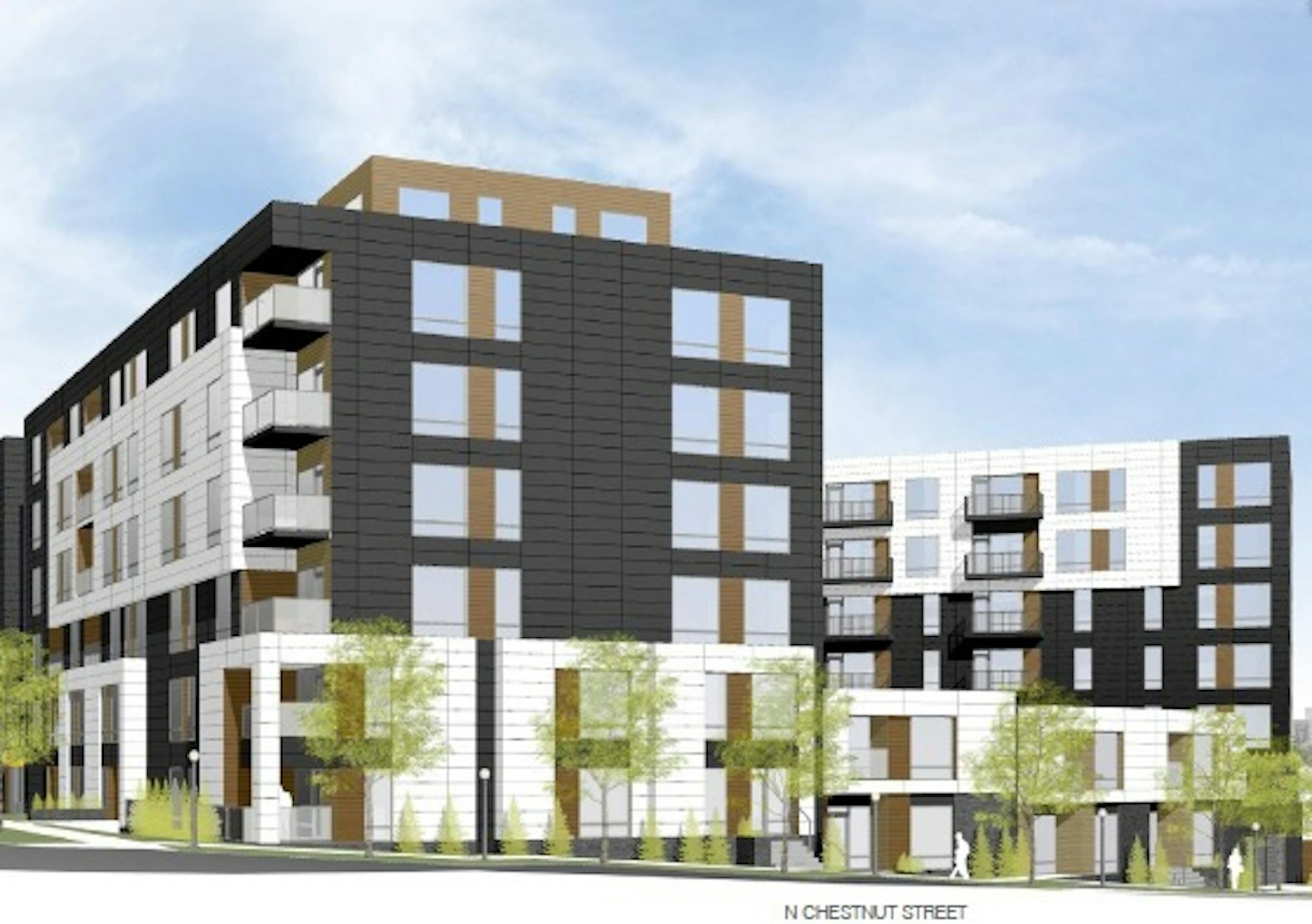 Rendering of the Schafer Richardson proposed apartment project in downtown St. Paul. Courtesy of Schafer Richardson