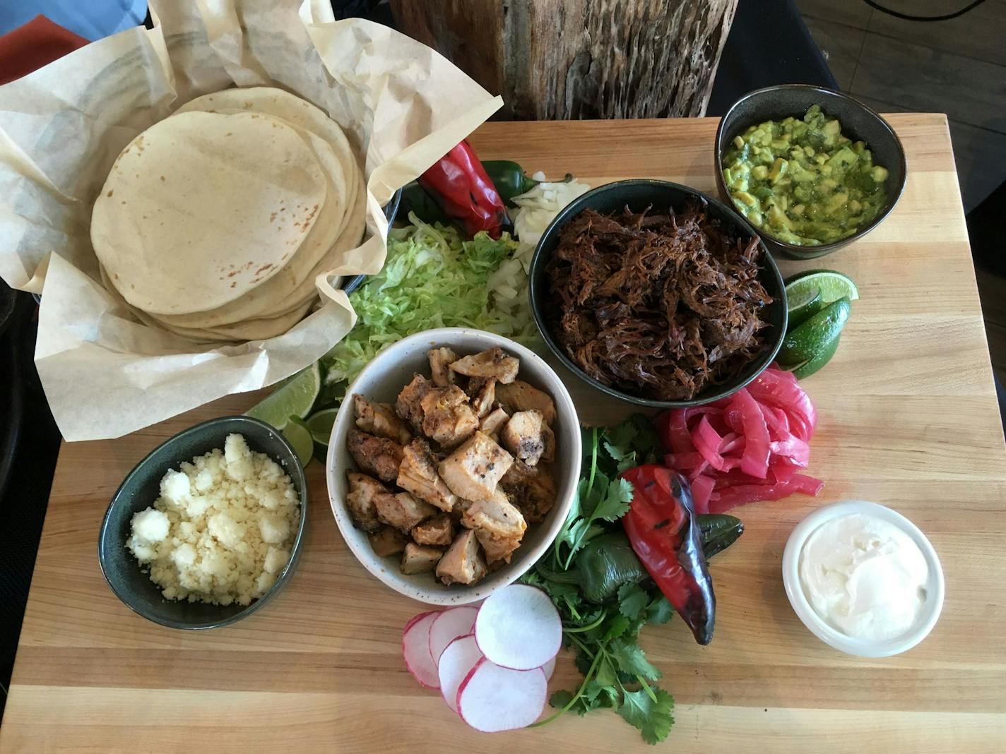 Barrio's taco board in Bat & Barrel at Target Field