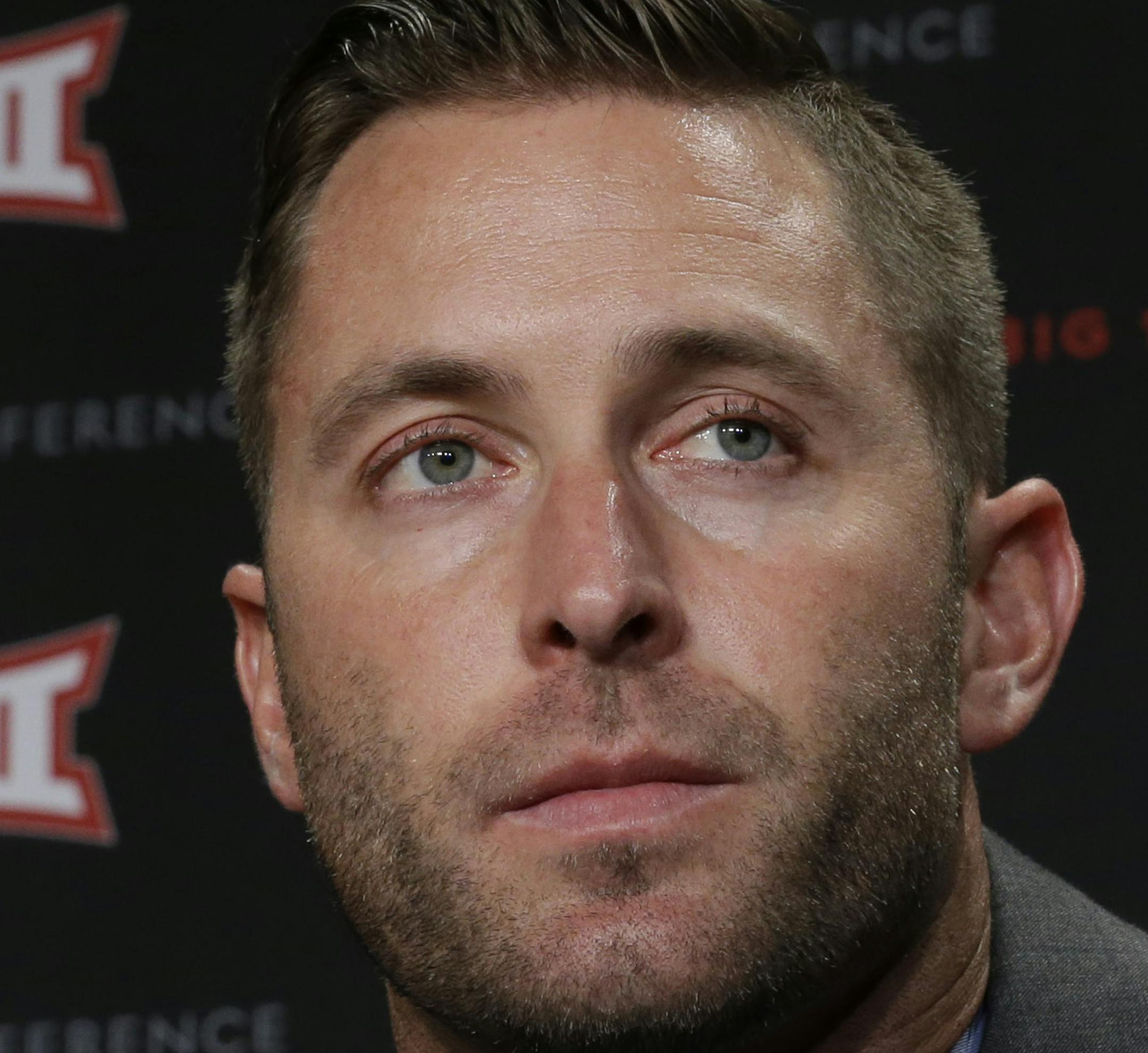 Texas Tech head coach Kliff Kingsbury listens to a question during the NCAA college Big 12 Conference Football Media Days in Dallas, Monday, July 21, 2014. (AP Photo/LM Otero)