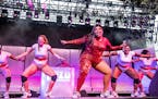 Lizzo performs at the Coachella Music & Arts Festival at the Empire Polo Club on Sunday, April 21, 2019, in Indio, Calif. (Photo by Amy Harris/Invisio