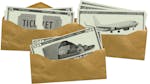 Image of envelopes stuffed with cash.