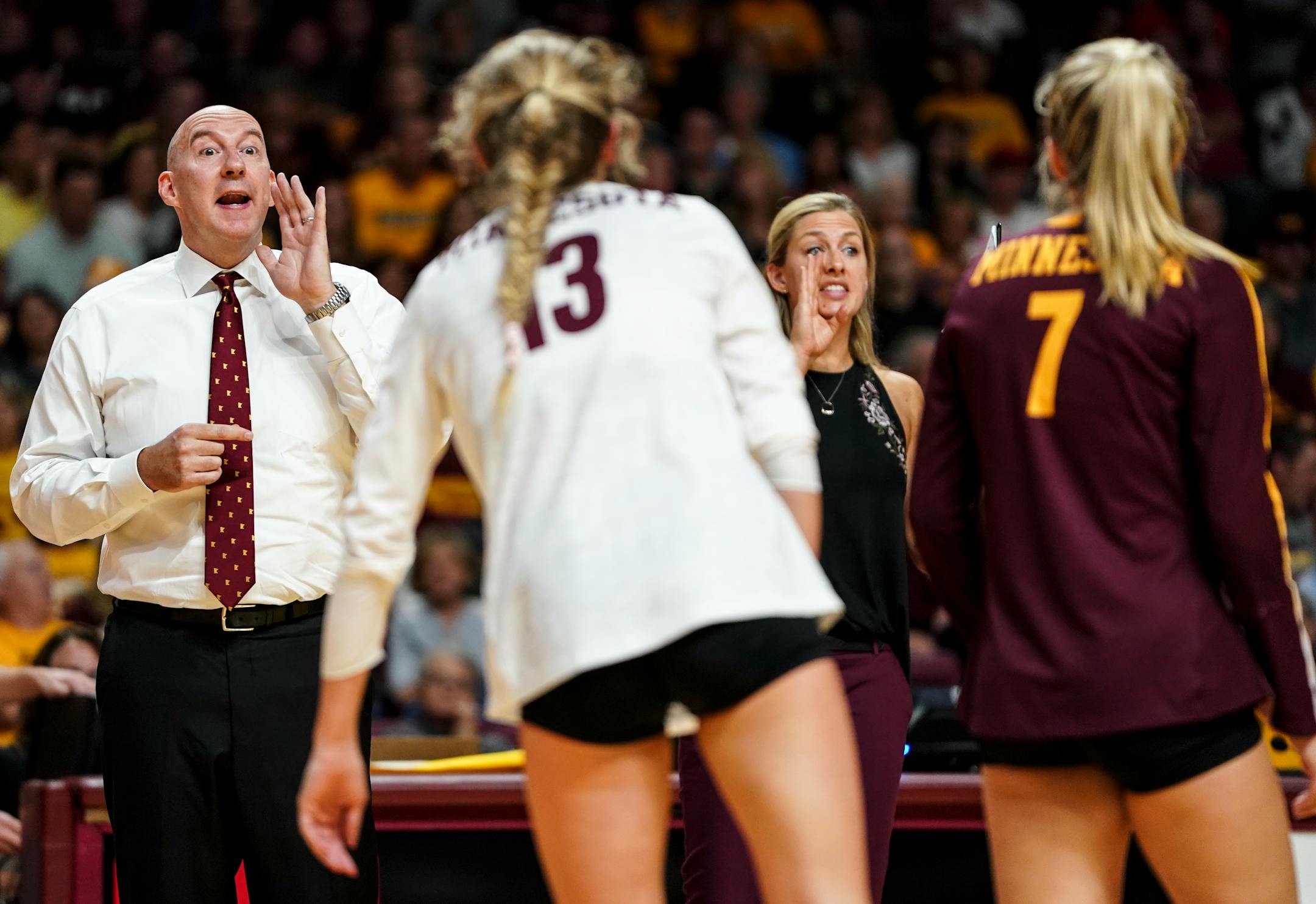 Hugh McCutcheon directed his team during a match last season