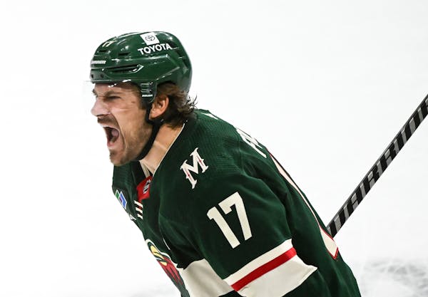 Winger Marcus Foligno’s season with the Wild has been up and down, but his leadership skills are always on display.