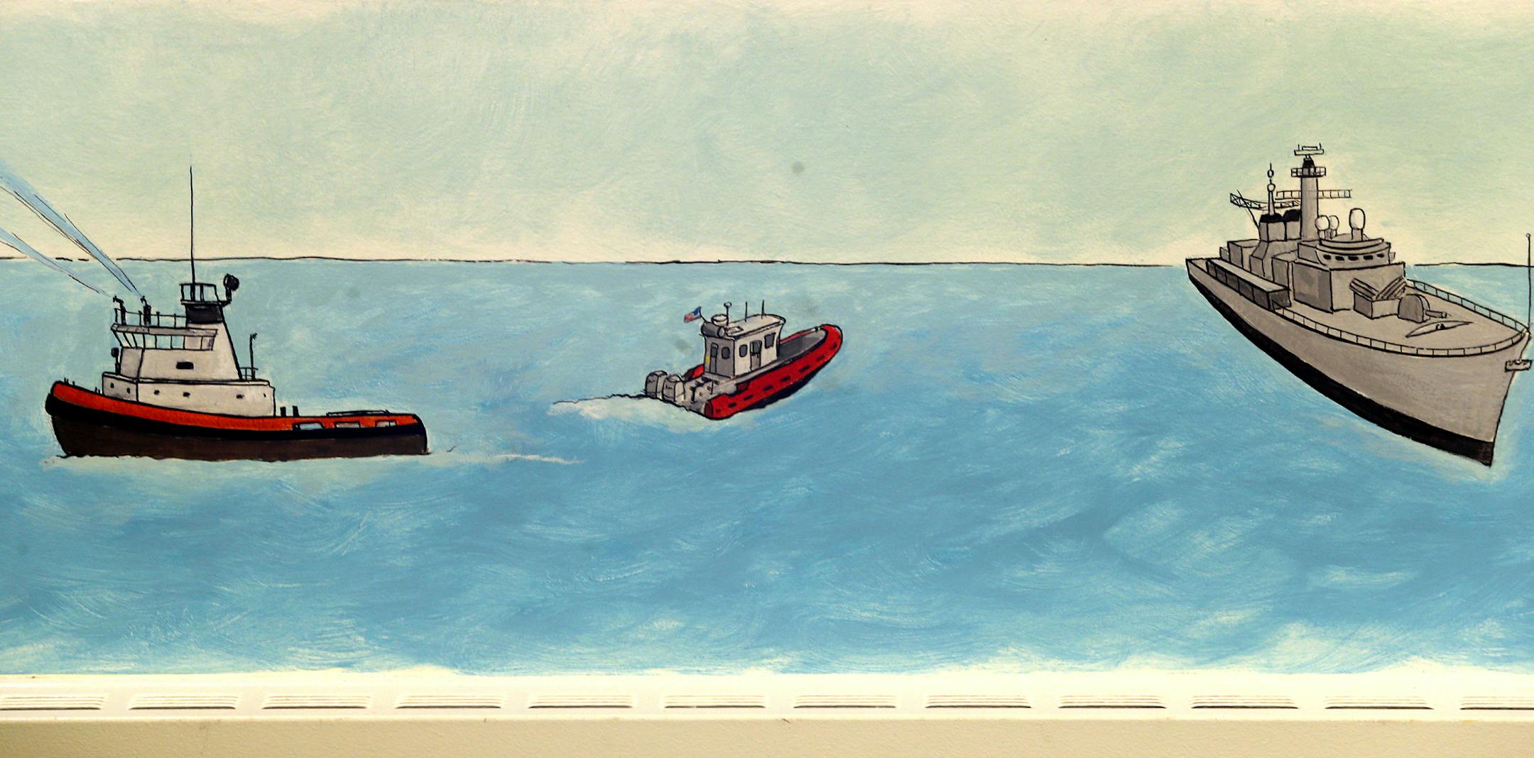 Julie Prairie, a mural artist for the Children's Museum created this wall painting in Wescott Library in Eagan. ] JOELKOYAMA‚Ä¢jkoyama@startribune Minneapolis, MN on May 8, 2014. Julie Prairie, a mural artist for the Children's Museum will do some more painting in Wescott Library in Eagan.