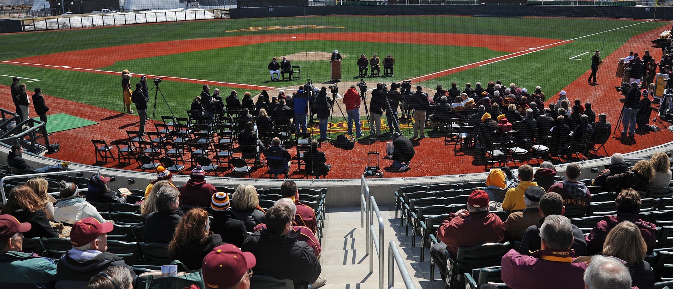 The grand opening of the new Siebert Field, the Gophers' baseball home, on April 2.