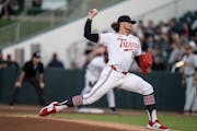 Twins pitcher Chris Paddack (20) allowed one hit and recorded two strikeouts and one walk over 38 pitches against the Gophers on Friday in Fort Myers,
