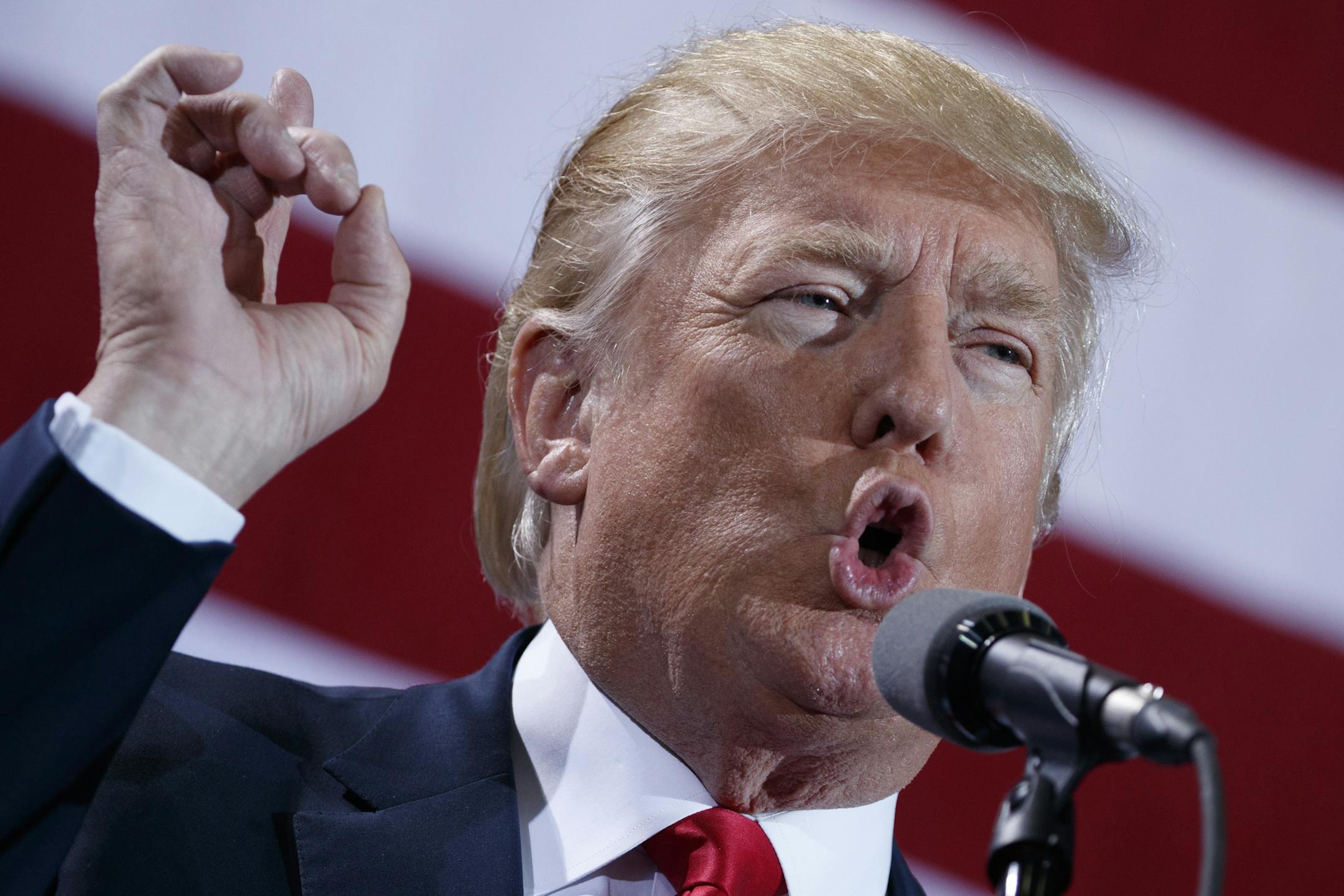 Republican presidential candidate Donald Trump speaks during a campaign rally, Monday, Oct. 31, 2016, in Grand Rapids, Mich. (AP Photo/ Evan Vucci)