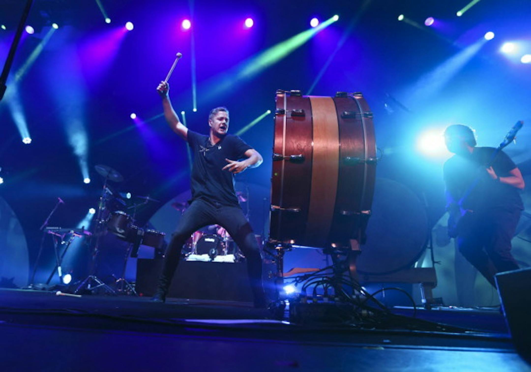 Dan Reynolds did a smash-bang job with Imagine Dragons two weeks ago at Roy Wilkins Auditorium, but is the band ready for arenas? / Renee Jones Schneider, Star Tribune