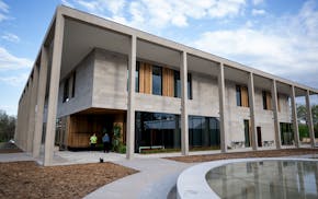 The new Welcome Center at Lakewood Cemetery Wednesday.