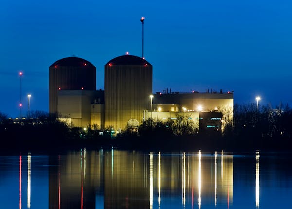 The Prairie Island Nuclear power plant as seen from Lock and Dam No. 3.