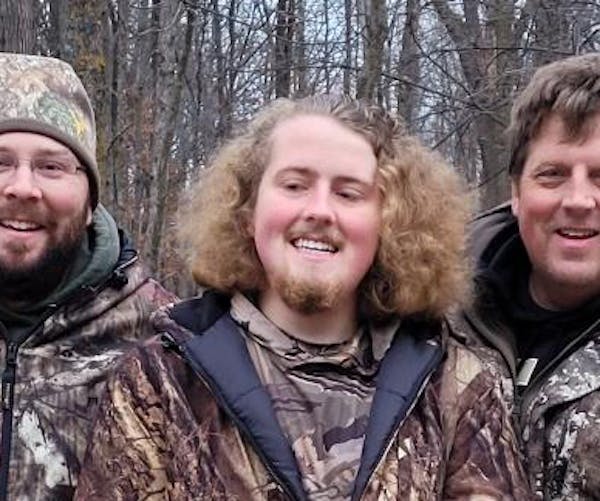 Josh Peterson, center, has taken five deer in two states this season. His best was a wild 10-point buck taken on private land in Afton.