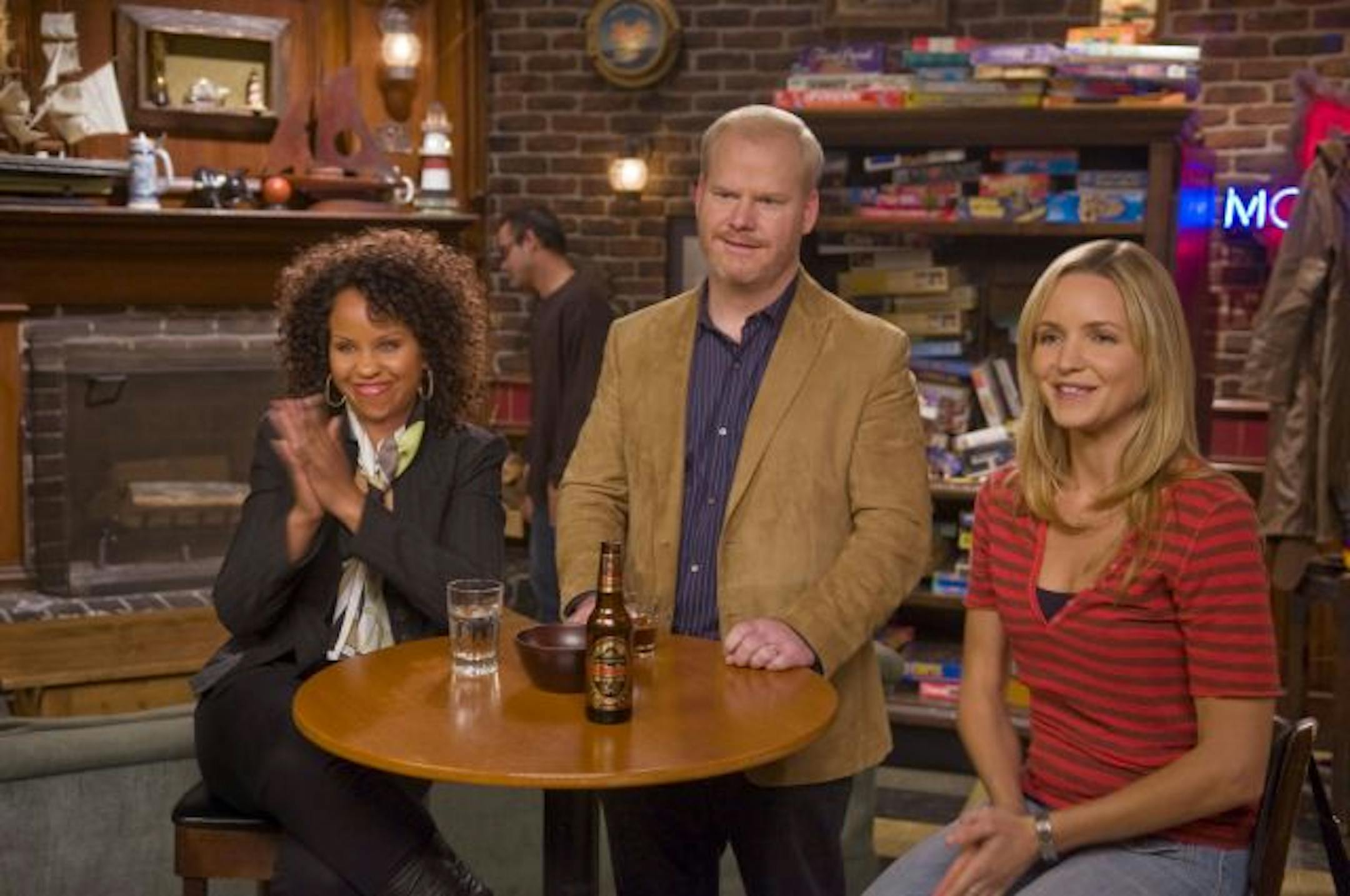 credit: Patrick Ecclesine, TBSKellee Stewart, Jim Gaffigan and Jordana Spiro in "My Boys."