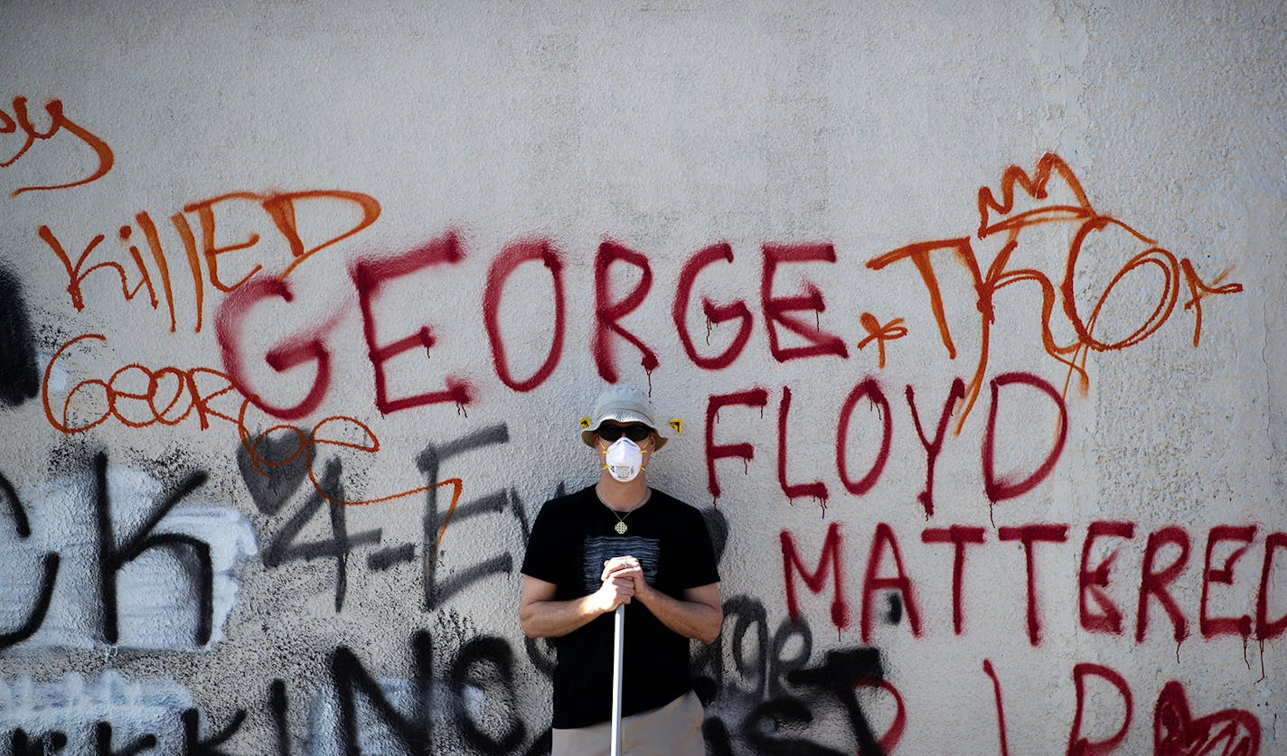 People continued to flock to the scene of Cup Foods on the corner of Chicago and 38th Street to pay their respect to George Floyd and to clean the area, Sunday, May 31, 2020 in Minneapolis, MN.