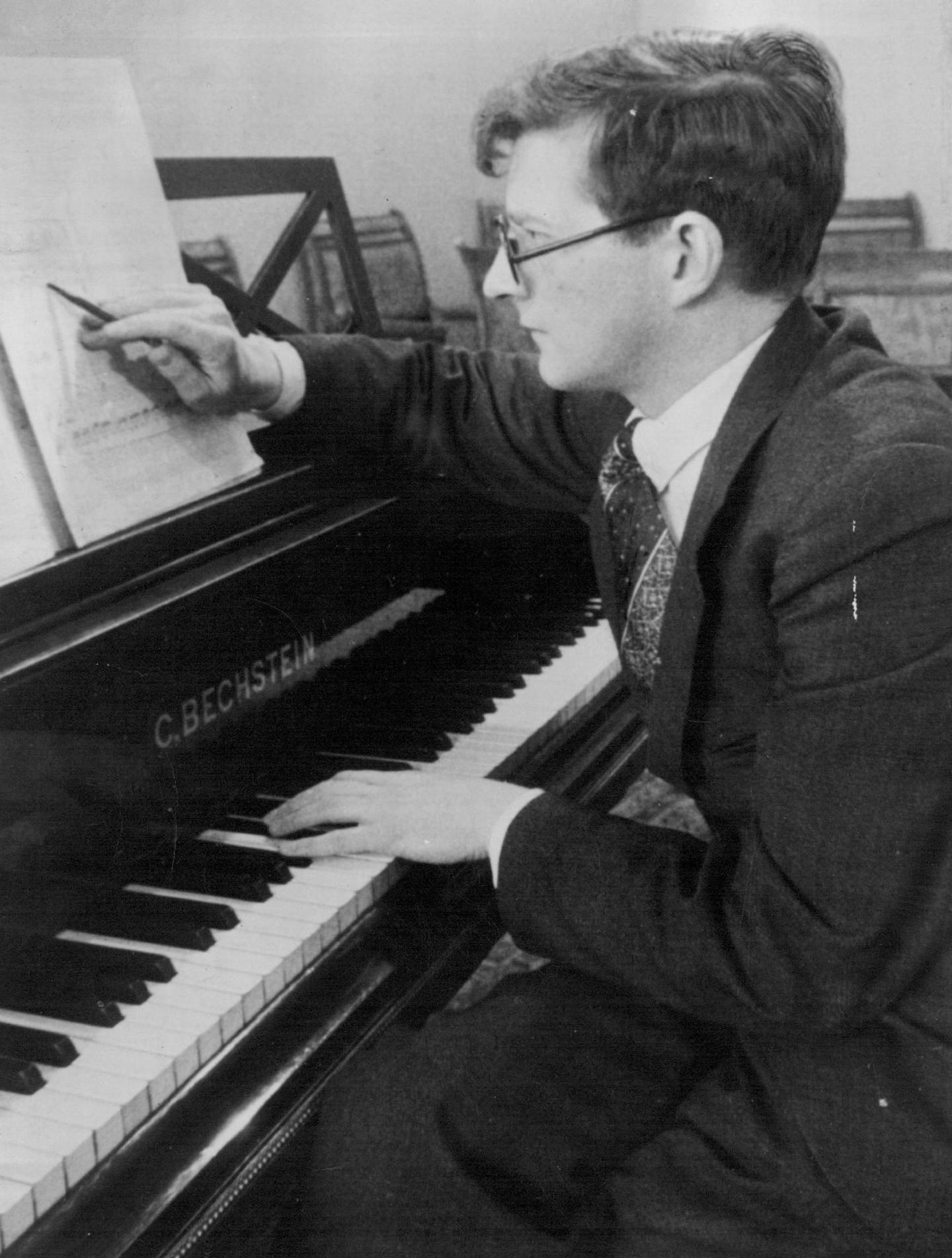 November 22, 1942 This is a photograph, taken in his Leningrad study, of the Soviet composer, Dmitri Shostakovitch, at the time he was composing his seventh symphony last year. The Soviet composer, Dmitri Shostakovich. November 19, 1942