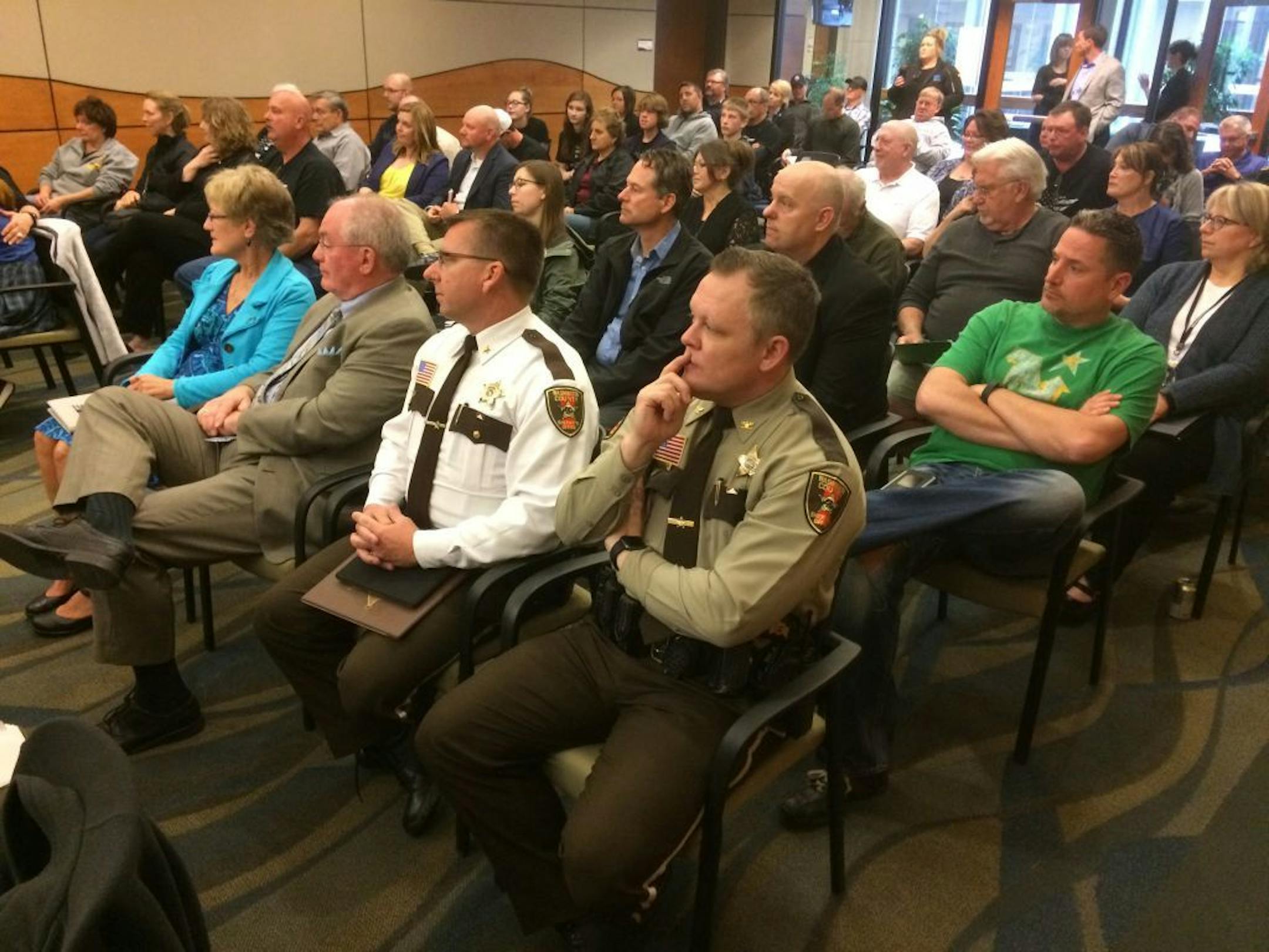 On Tuesday night, Forest Lake residents packed the Washington County Board chambers to ask commissioners to reject a Sheriff's Office contract with Forest Lake.