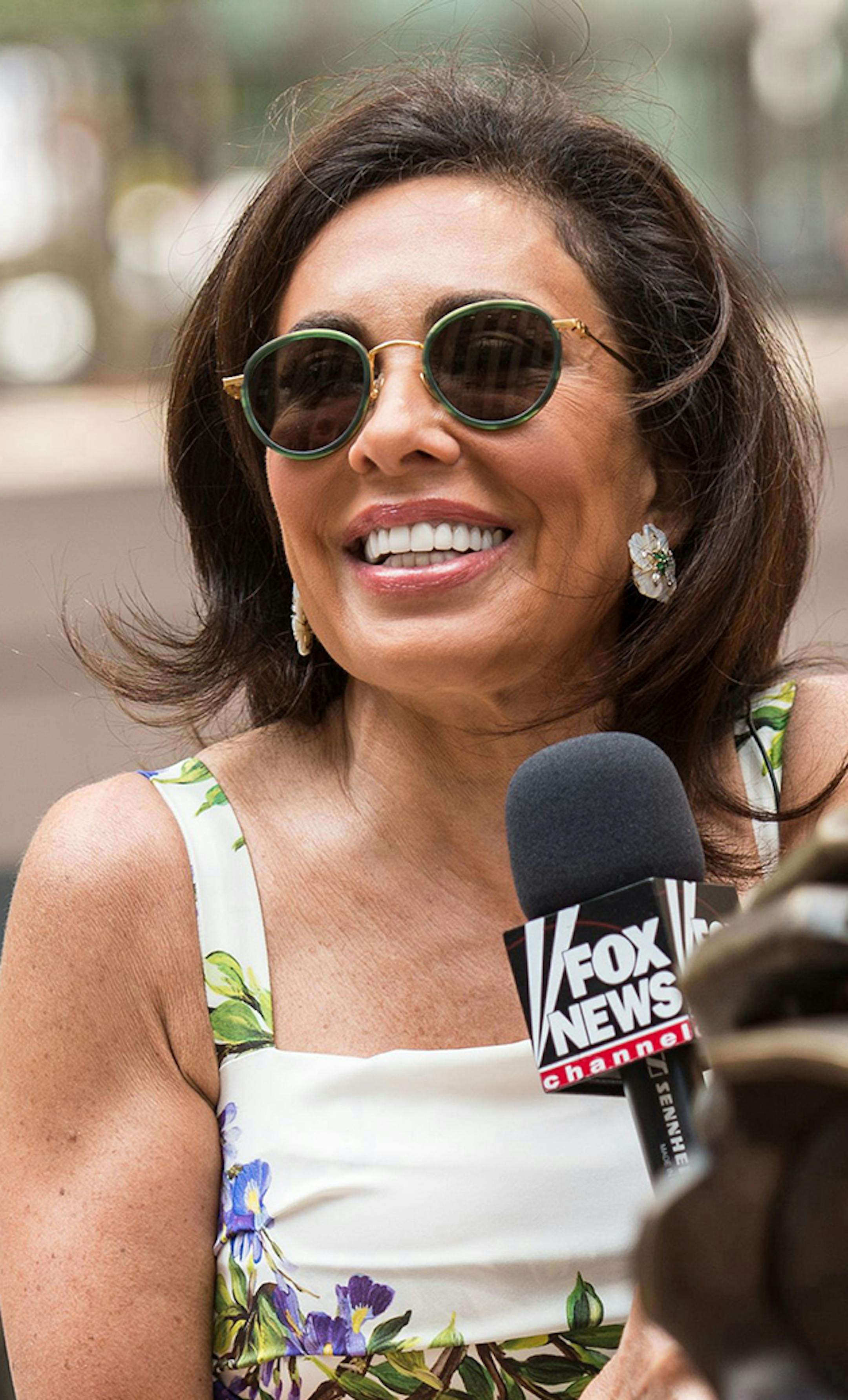 Jeanine Pirro films a segment for Fox News on August 4, 2017, in New York. (Steven Ferdman/Rex Shutterstock/Zuma Press/TNS)
