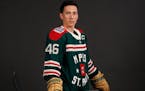 The Wild’s Winter Classic jersey, modeled by team captain Jared Spurgeon.