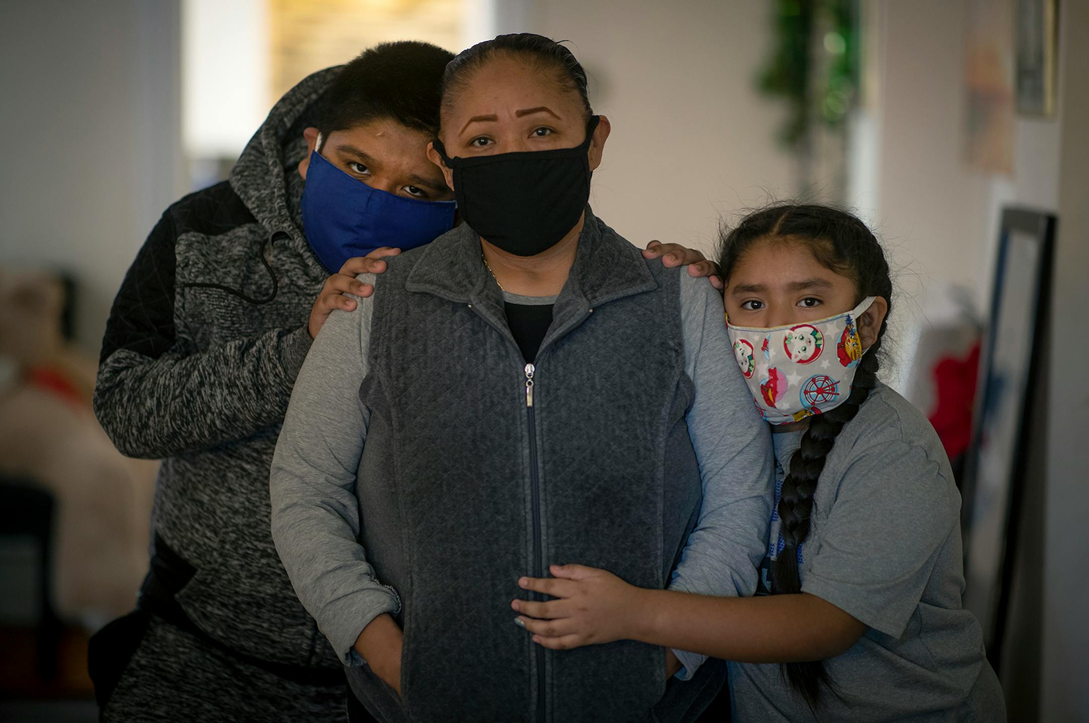Clementina, who recovered from Covid-19, took care of her children Josue, 11, and Gloria, 8, while her husband recovers from both Covid-19 and complications from a stroke (hemorrhage), Monday, May 11, 2020 in Minneapolis, MN.