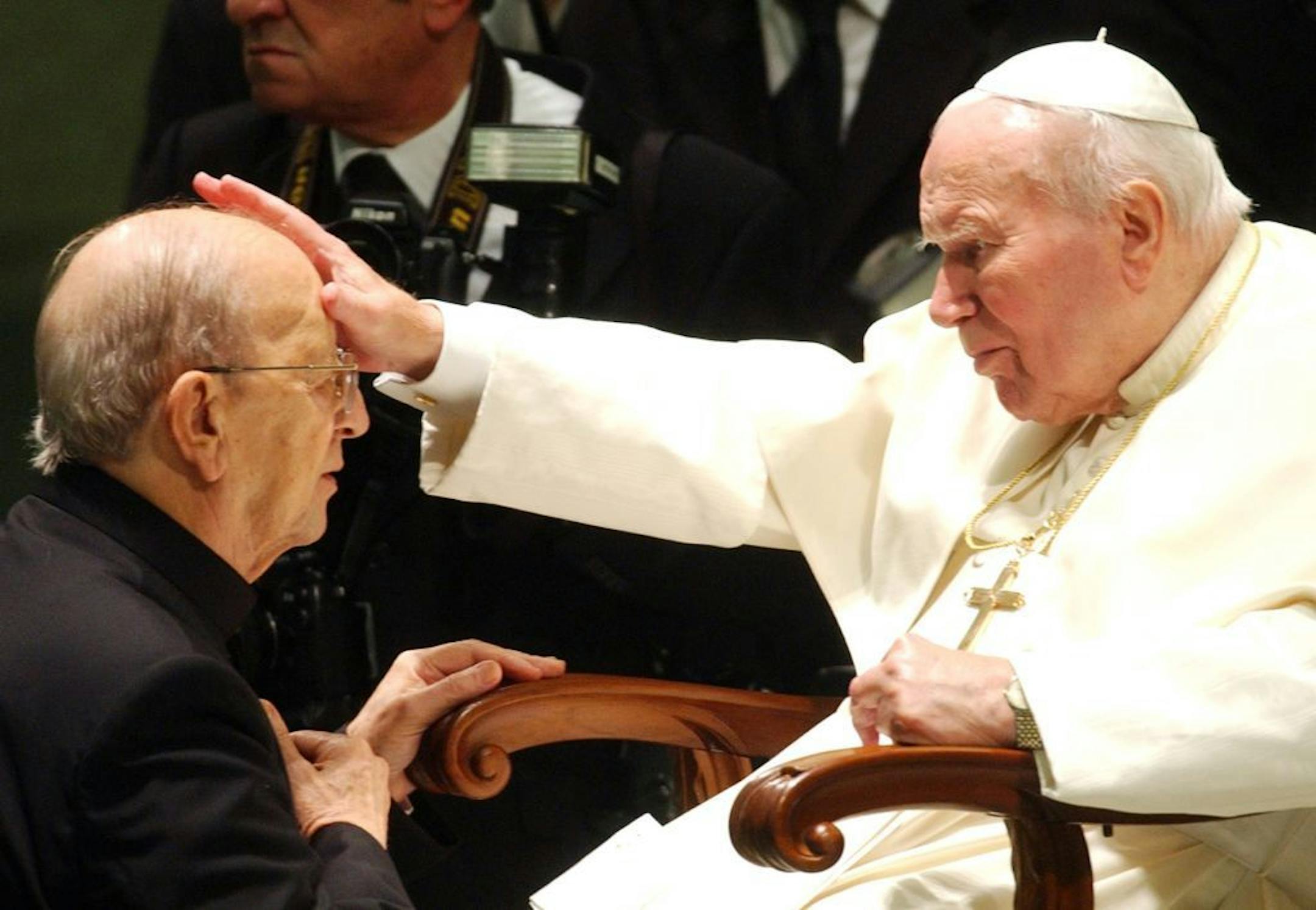 Nov. 30, 2004: Pope John Paul II gives his blessing to late father Marcial Maciel, founder of Christ's Legionaries.