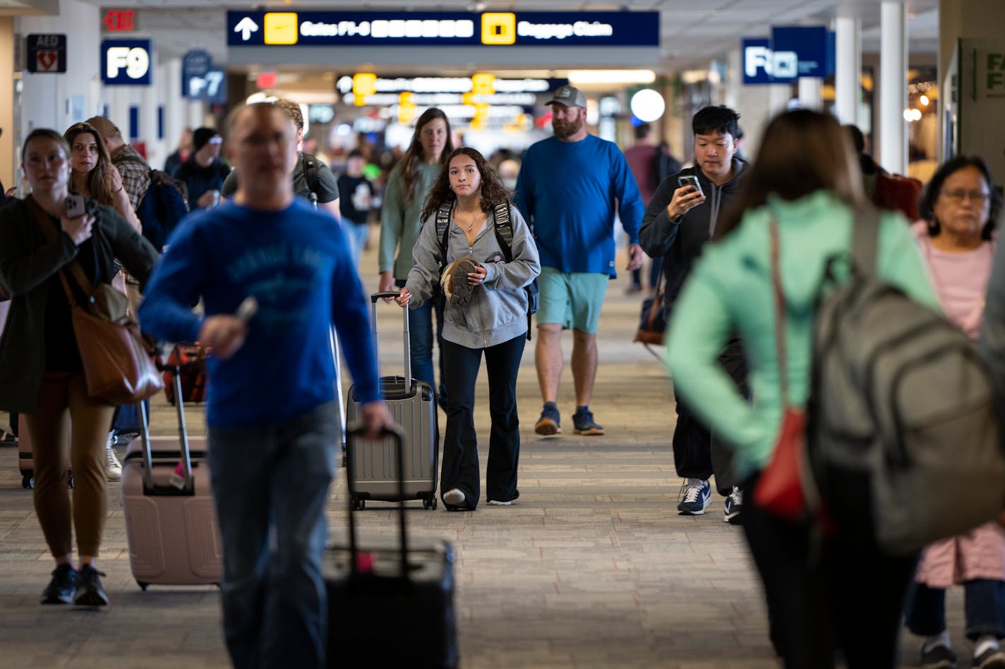 Concourse F in Terminal 1 is in the first stage of renovations at Minneapolis - St. Paul Airport in St. Paul, Minn. on Thursday, Nov. 9, 2023. The Metropolitan Airports Commission and Delta Air Lines, MSP's dominant airline, announced $242 million in interior renovations at Terminal 1. The project will transform six concourses and 75 gate areas. It will be the single largest renovation at the main terminal since 1962. ] LEILA NAVIDI • leila.navidi@startribune.com