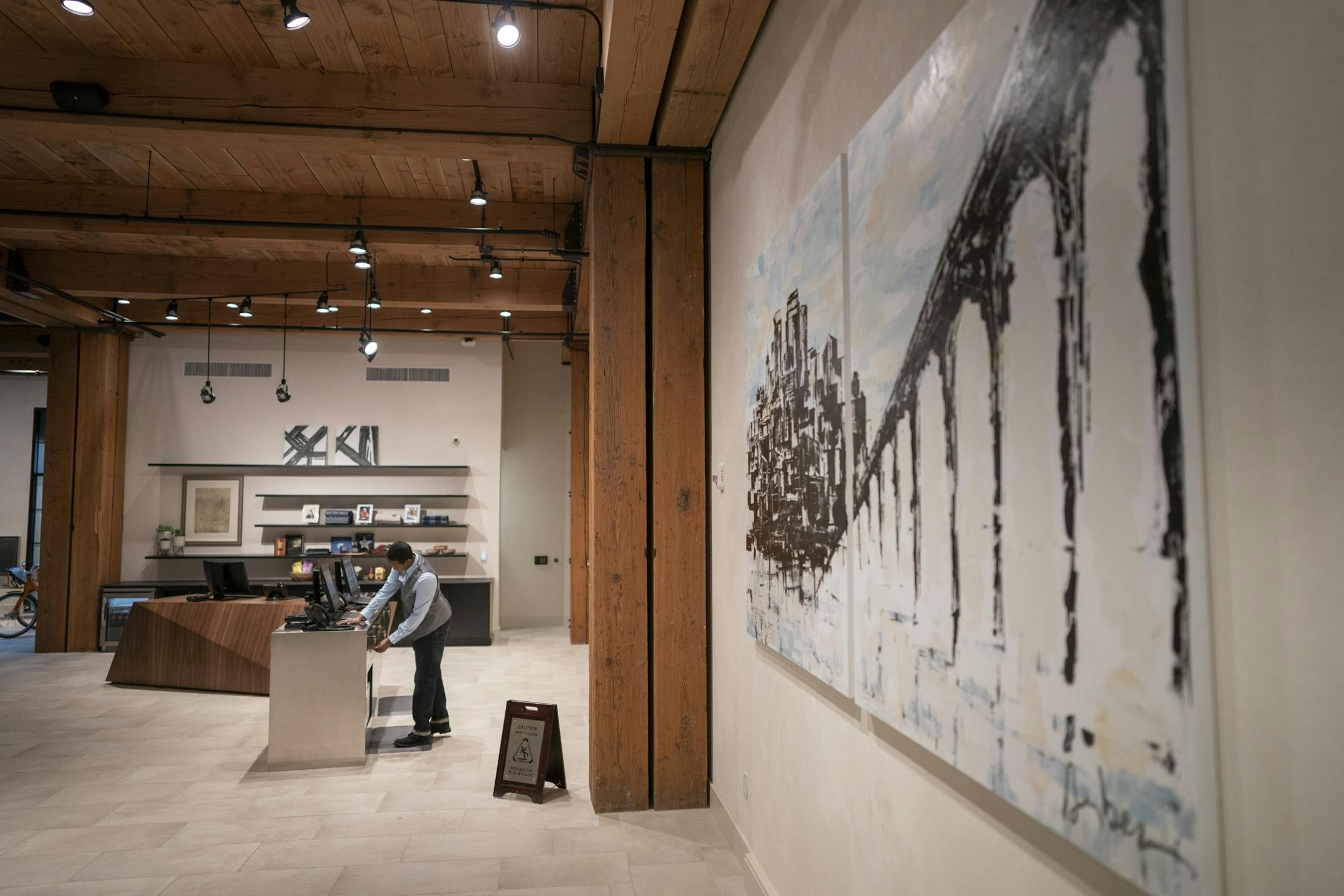The lobby at the Canopy by Hilton at Thresher Square Monday February 25, 2019 in Minneapolis, MN.