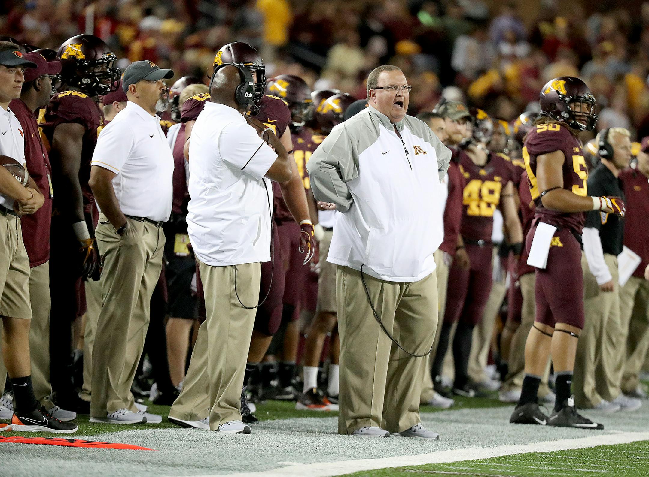 Gophers head coach Tracy Claeys