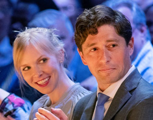 Minneapolis Mayor Jacob Frey and Sarah Clarke, shown in 2018.