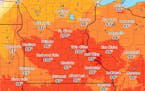The National Weather Service Twin Cities is predicting a heat index of 100 for Friday, the first day of fall.