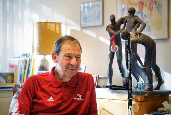 Jim Smith, in his office at St. John's in Collegeville, in 2015