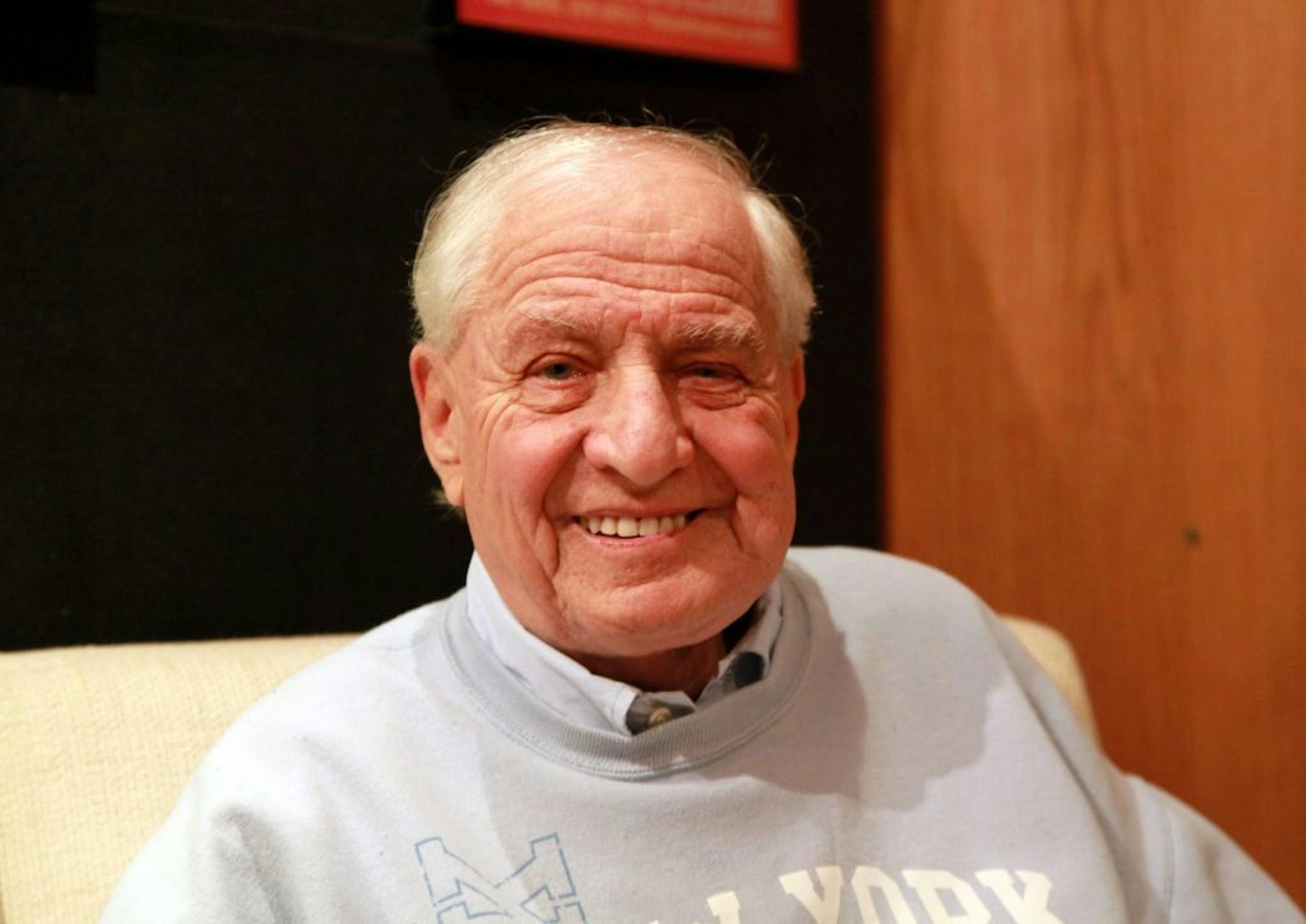 In this Oct. 2, 2014 photo, director Gary Marshall poses at the Vineyard Theatre in New York.