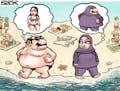 Sack cartoon: Beachwear