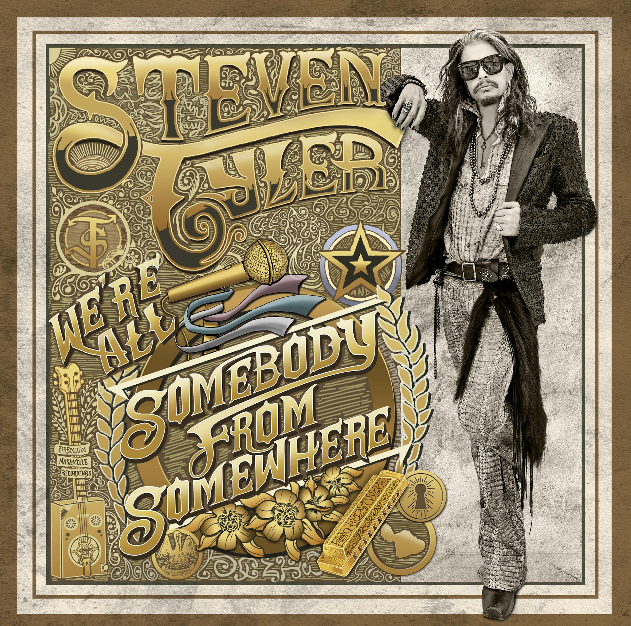 This CD cover image released by Dot Records shows "We're All Somebody From Somewhere," by Steven Tyler. (Dot Records via AP)