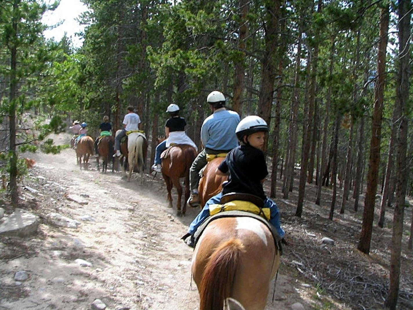 A good introductory trail ride from the YMCA headed into Rocky Mountain National Park above Glacier Creek.