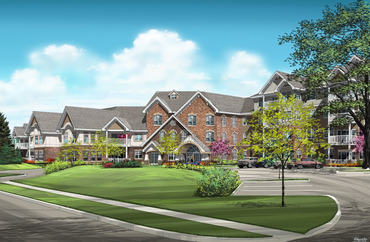 Rendering of the planned Applewood Pointe complex. Credit: United Properties Residential