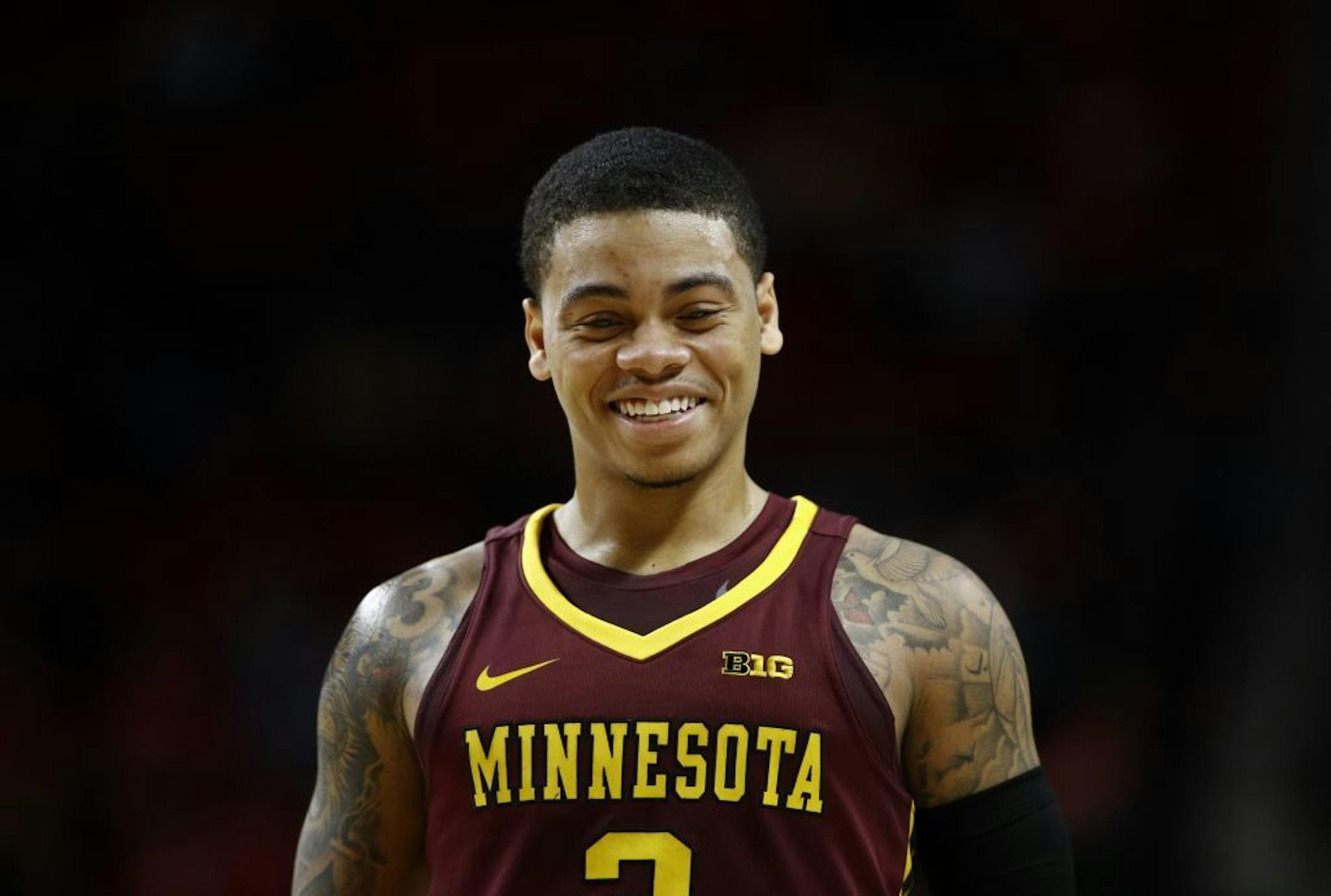 Minnesota guard Nate Mason walks on the court during an NCAA college basketball game against Maryland in College Park, Md., Thursday, Jan. 18, 2018.