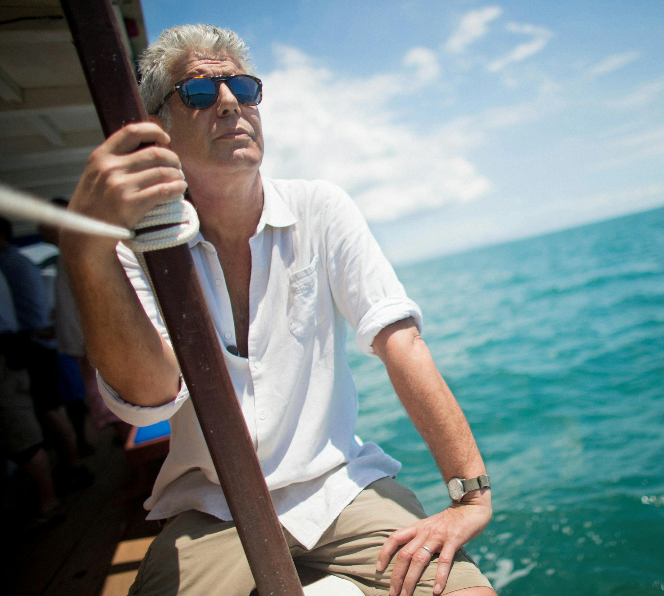 CNN Anthony Bourdain shooting 'Anthony Bourdain Parts Unknown' on location in Salvador, Brazil on January 9, 2014.