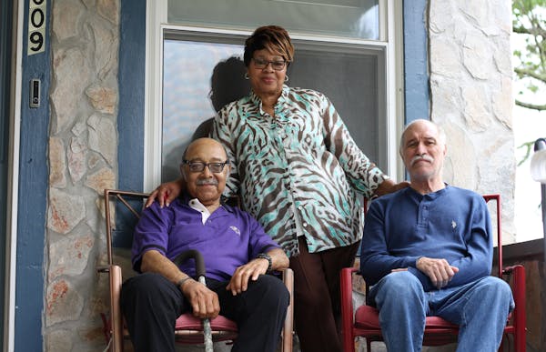 Joann West calls taking care of Vietnam War veterans Ralph Stepney, left, and Frank Hundt at her home in Baltimore a "joy." MUST CREDIT: Lynne Shallcr