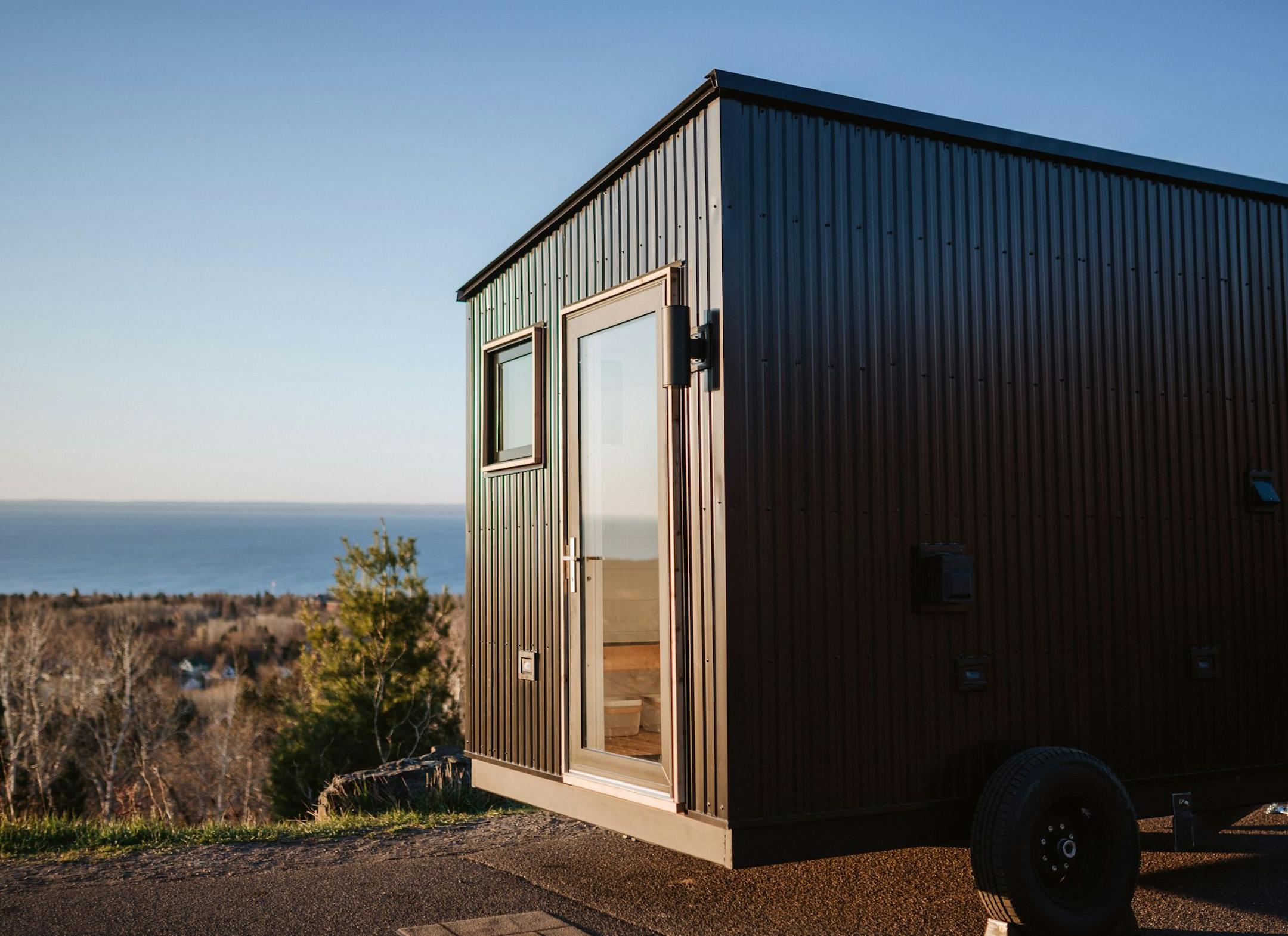 A home sauna can help ease pandemic-era stress; this free-standing sauna was designed by Cedar & Stone Nordic Sauna, Duluth.